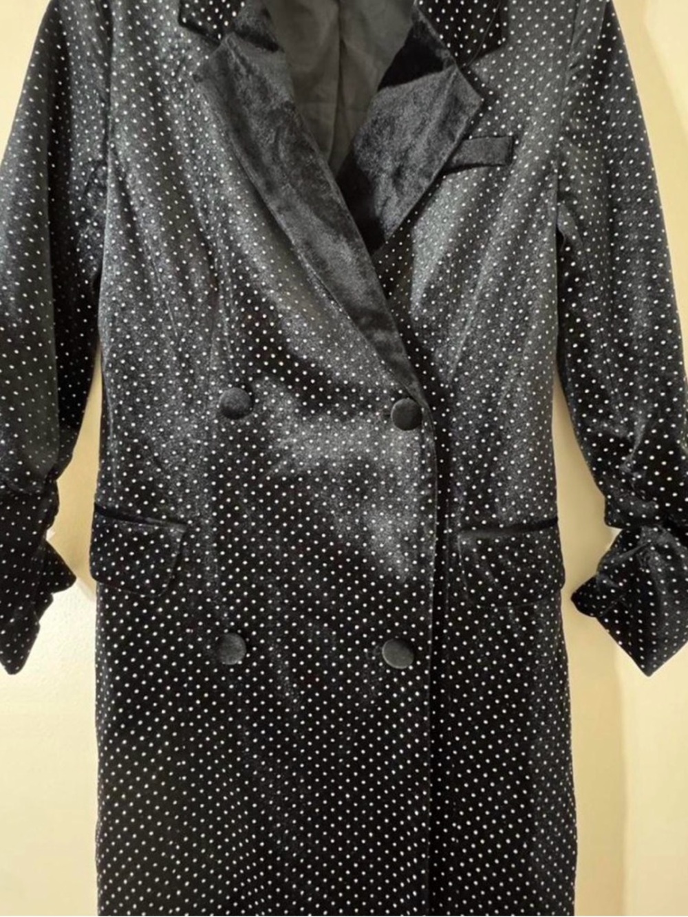 1.STATE Black Velvet Rhinestone Studded Blazer Dress